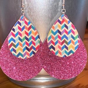 Faux Leather Drop Earrings